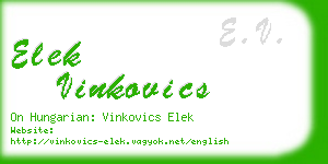 elek vinkovics business card